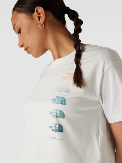 The North Face Cropped T-Shirt mit Label-Print Weiss 3