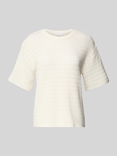 Rich & Royal Gebreid shirt met ronde hals Offwhite - 2