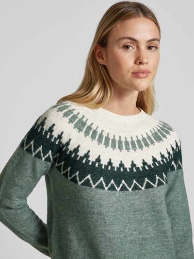 Vero Moda Norweger Pullover Modell 'SIMONE' Schilf 3