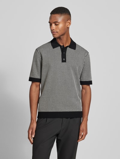 Drykorn Regular fit poloshirt met knoopsluiting, model 'TAMIAN 10' Zwart - 4