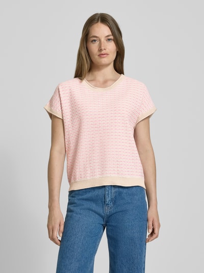 FREE/QUENT Bluzka z dzianiny z okrągłym dekoltem model ‘DODO’ Różowy 4
