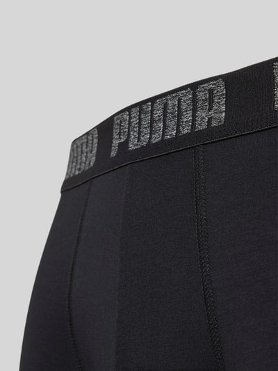 Produktfoto, Pant & Trunk aus Baumwoll-Mix im 2er-Pack von PUMA in Schwarz mit grauem Logo-Bund, glatte Textur, Herren Pant & Trunk von PUMA