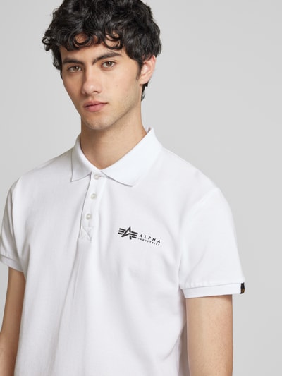 Alpha Industries Regular fit poloshirt met labelprint Wit - 3