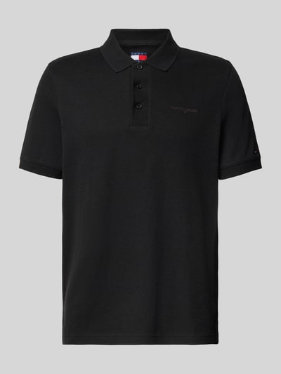 Tommy Jeans Regular Fit Poloshirt mit Waffelstruktur Black 2