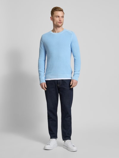 JOOP! Jeans Strickpullover mit Rundhalsausschnitt Modell 'Svante' Bleu 1