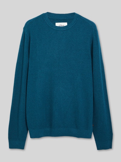 s.Oliver RED LABEL Pullover met structuurbrei-look van pure katoen Bleu - 2