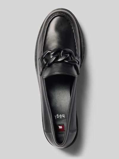 Productfoto, Loafers aus Leder mit profilierter Sohle van Högl, zwart echt leer, afgeronde punt, comfortmodel, profielzool, hakhoogte maat 40: 3 cm, schachthoogte 6 cm, schachtbreedte 13 cm