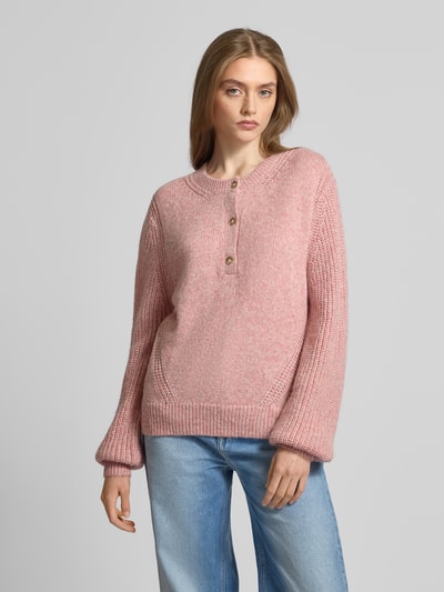 Pepe Jeans Strickpullover mit Rundhalsausschnitt Rosa Melange 4