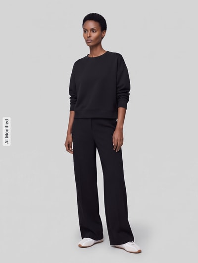 Jake*s Casual Sweatshirt mit überschnittenen Ärmeln Black 1
