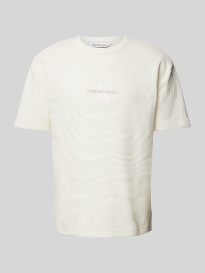 Calvin Klein Jeans T-Shirt mit Rundhalsausschnitt Offwhite 2