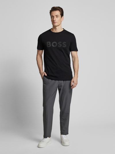 BOSS Green T-Shirt mit Label-Print Black 1