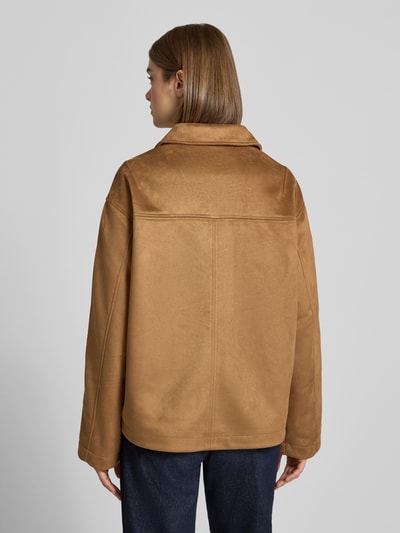 ONLY Regular fit kunstleren jack in velourslook model 'CAROLINA' Camel - 5