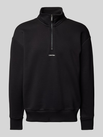 CK Calvin Klein Sweatshirt met labelprint, model 'NANO' Zwart - 2