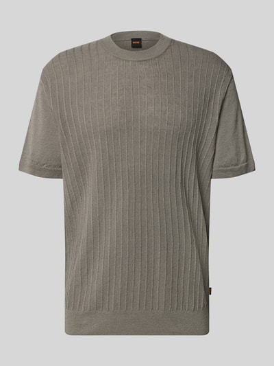 BOSS Orange Regular Fit T-Shirt aus Leinen-Baumwoll-Mix Modell 'KAJORDINO' Oliv 2