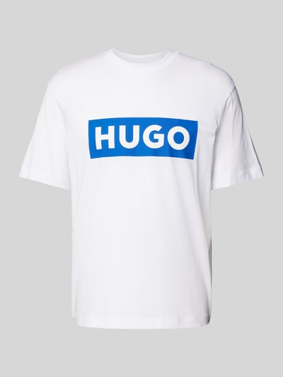 Hugo Blue T-Shirt mit Logo-Print Modell 'Nico' Weiss 2