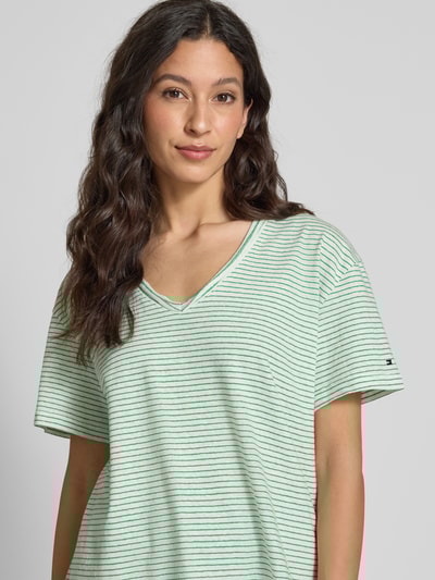 Tommy Hilfiger Relaxed fit T-shirt van een mix van linnen en katoen Lichtgroen - 3
