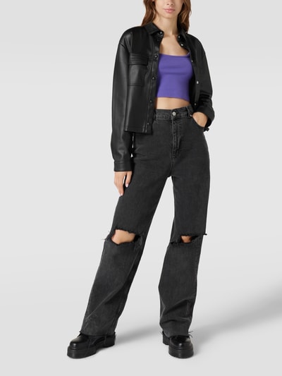 REVIEW Crop Top in Ripp-Optik Lila 1