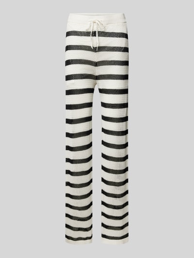 Frieda & Freddies Stoffen broek met ajourpatroon Offwhite - 2