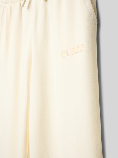 Guess Spodnie dresowe z elastycznym ściągaczem Écru 2