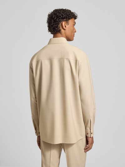 DIGEL Relaxed Fit Hemdjacke mit Schurwoll-Anteil Model 'Arion' Beige 5