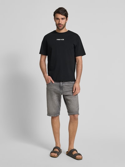 FIRE + ICE Poloshirt mit Label-Print Modell 'MICK' Black 1