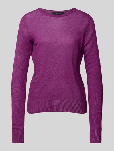 Weekend Max Mara Sweter z dzianiny z czystego lnu model ‘ATZECO’ Purpurowy 2