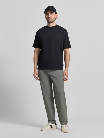 BOSS Orange Straight-Tapered Fit chino met tailleband met trekkoord model 'CHINO' Olijfgroen - 1