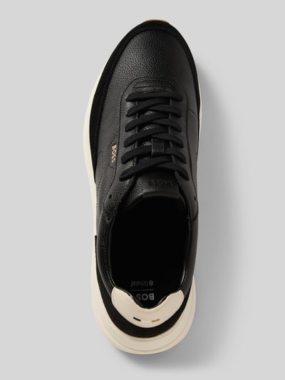 BOSS Lage sneakers van echt leer, model 'VINSTON' Zwart - 3