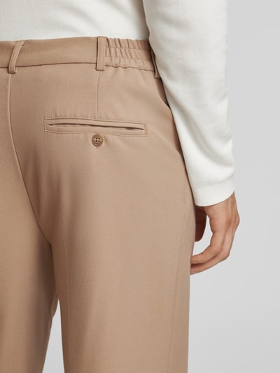 Casual Friday Tapered fit stoffen broek met bandplooien Beige - 3