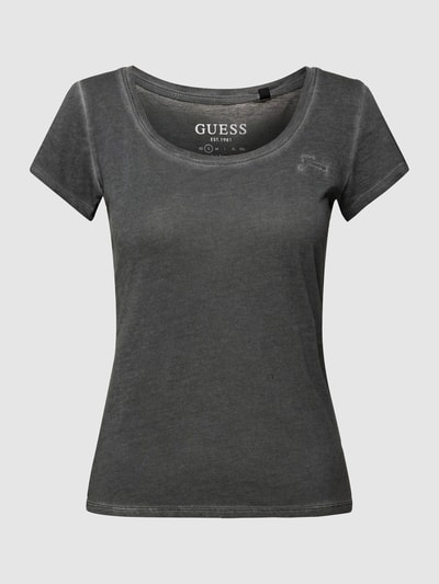 Guess T-shirt z wyhaftowanym logo Czarny 2