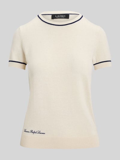 Lauren Ralph Lauren Regular Fit Strickpullover mit kurzem Arm Ecru 2