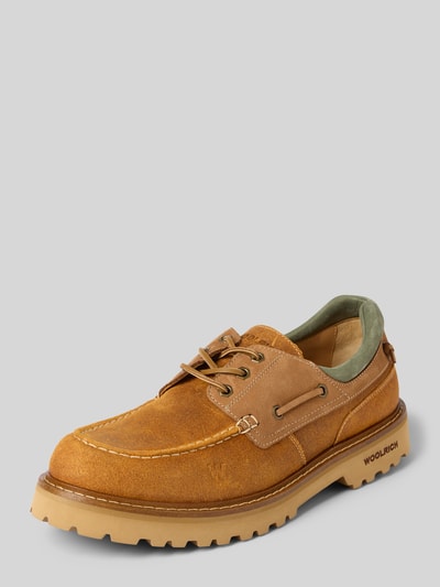 Woolrich Bootsschuhe aus Leder mit profilierter Sohle Cognac 1