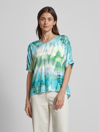 Emily Van den Bergh Blusenshirt im Batik-Look Modell 'Green Batik' Gruen 4