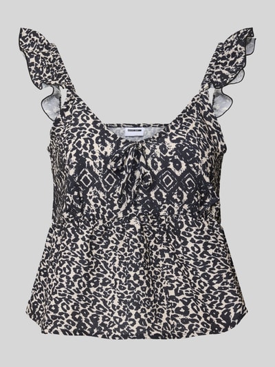 Noisy May Blouseshirt met vierkante hals, model 'AIDA' Zwart - 2