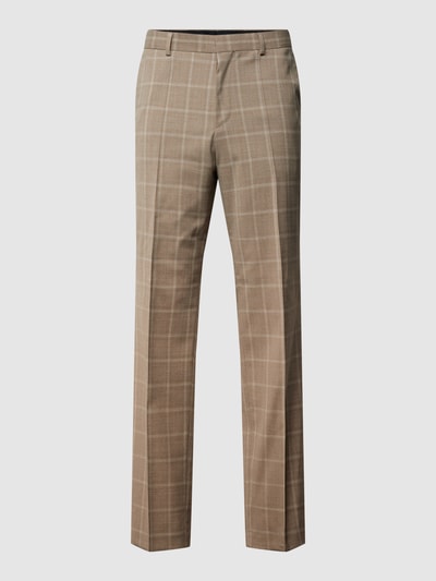 BOSS Pantalon met tartanruit, model 'Leon' Beige - 2