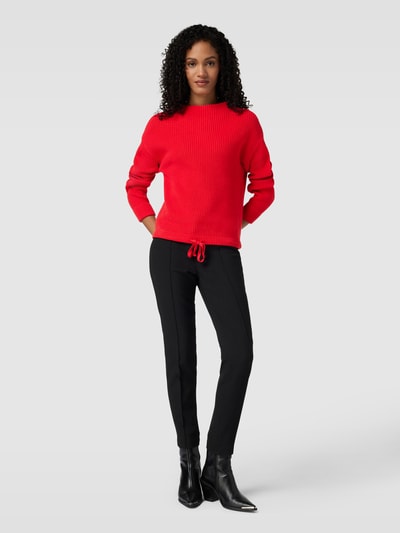 Jake*s Casual Gebreide pullover met ribboorden Rood - 1