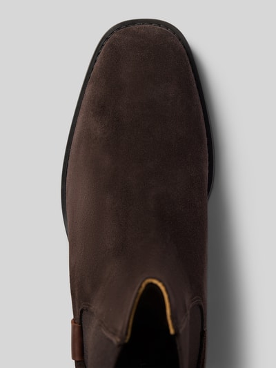 Produktfoto, braune Stiefeletten aus echtem Rindvelours Modell 'Fayy' von GANT, samtige Textur, Damen Stiefeletten von GANT.