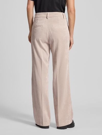 CAMBIO Wide fit corduroy broek met persplooien, model 'Amelie' Beige - 5