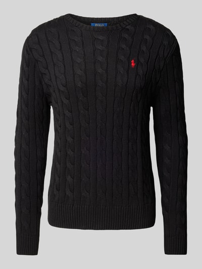 Polo Ralph Lauren Strickpullover mit Zopfmuster BLACK 2