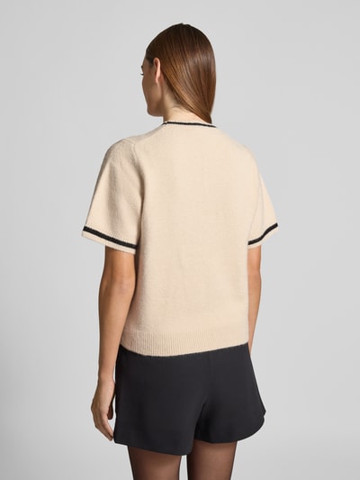 Neo Noir Bluzka z dzianiny z okrągłym dekoltem model ‘MAWINA’ Beżowy 5