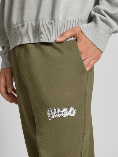 Hugo Blue Loose Fit Jogginghose aus reiner Baumwolle Modell 'NYROTRO' Oliv 3