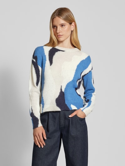 comma Gebreide pullover met ribboorden Bleu - 4