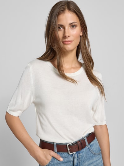 BOSS Orange Relaxed Fit Strickshirt aus Viskose-Mix mit Kaschmir Weiss 3