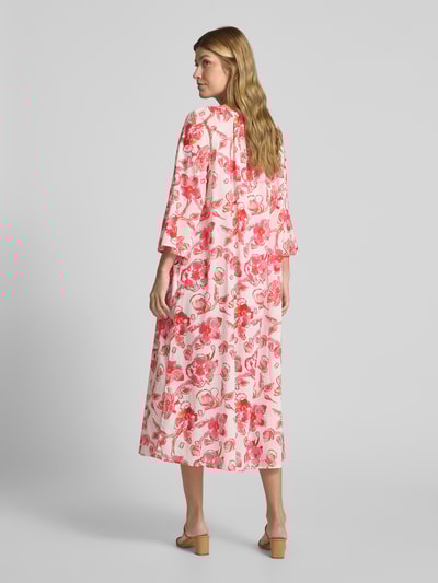 Christian Berg Woman Midi-jurk met ronde hals Lichtrood - 5