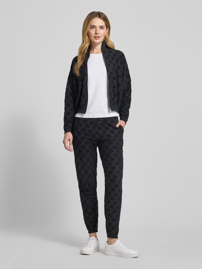 HUGO Oversized sweatjack van katoenmix, model 'TERRYMONOGRAM_JACKET' Zwart - 1