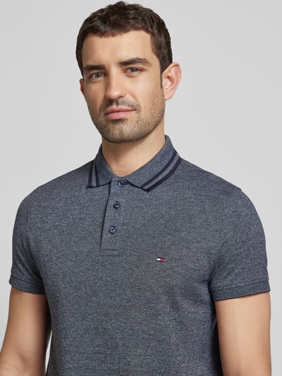 Tommy Hilfiger Koszulka polo o kroju slim fit z wyhaftowanym logo model ‘PRETWIST MOULINE’ Granatowy 3