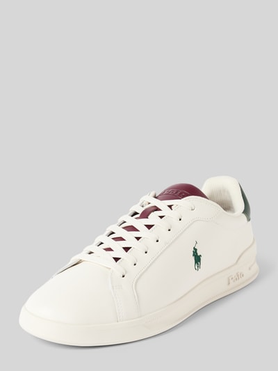 Polo Ralph Lauren Ledersneaker mit Logo-Stitching Weiss 1