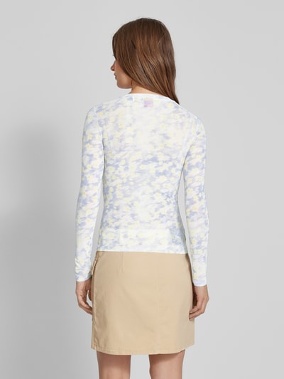 HUGO Shirt met lange mouwen en all-over motief, model 'Diralina' Lichtblauw - 5