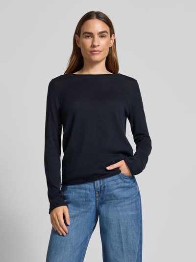 Marc O'Polo Regular fit gebreide pullover van merinowol Marineblauw - 4