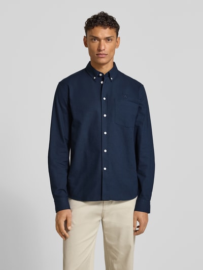 Wood Wood Regular Fit Freizeithemd mit Button-Down-Kragen Modell 'Adam' Blau 4